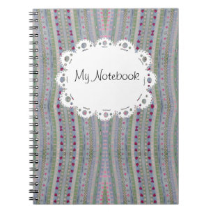 Carnet Pink and Green Pretty Hearts Motif