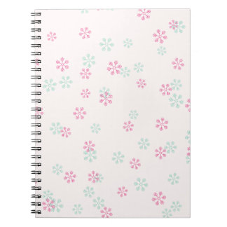 Carnet Pink And Green Snowflake Spiral Photo Notebook