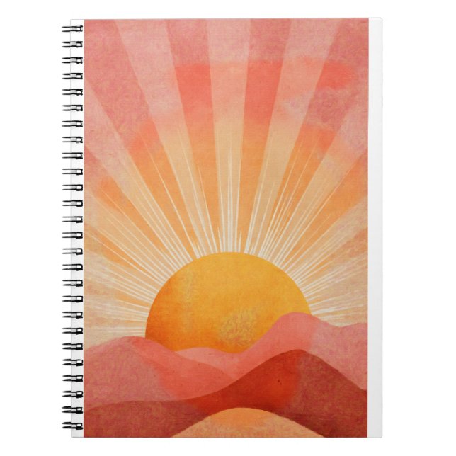 Carnet Pink and Orange Boho Sunrise (Devant)