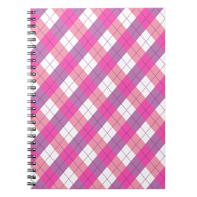 Carnet Pink And Purple Argyle (Devant)