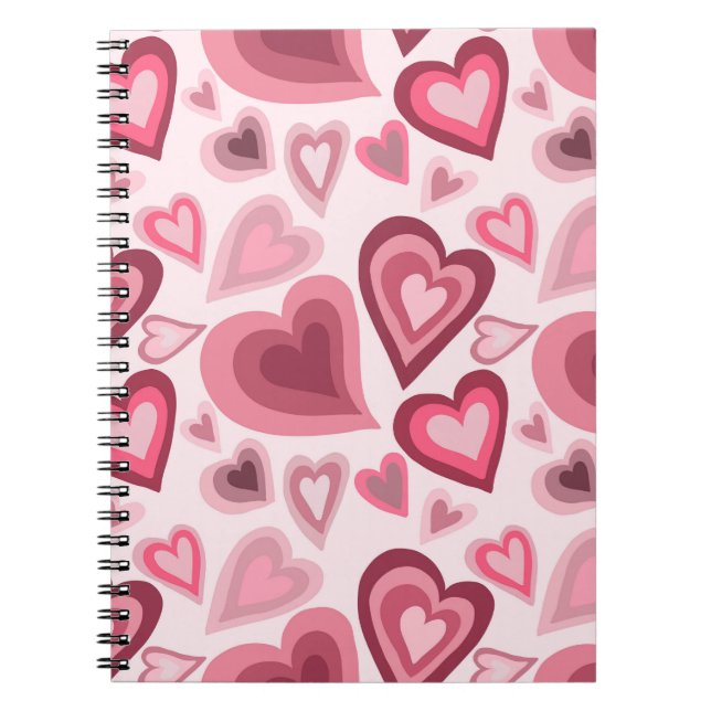 Carnet Pink and Red Layered Heart Pattern (Devant)