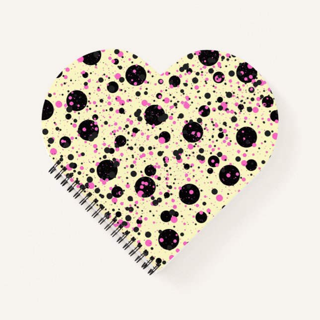 Carnet Pink & Black Polka Dot Glam Pattern (Devant)