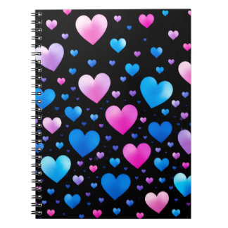Carnet Pink & Blue Glowing Hearts