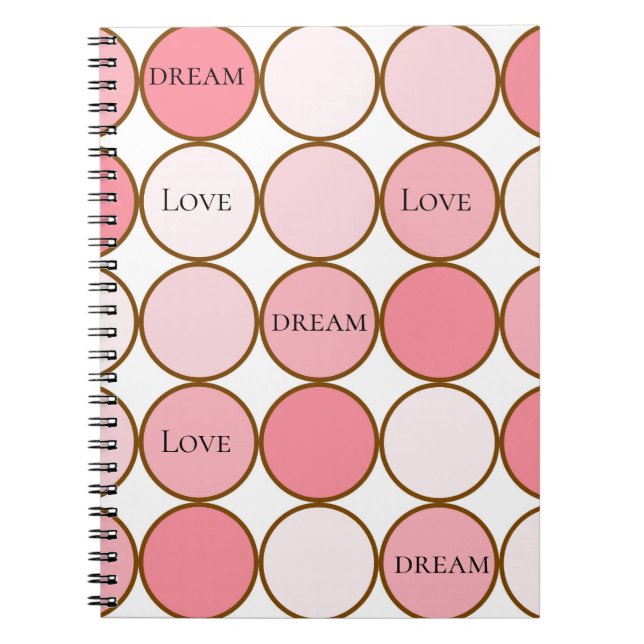Carnet Pink Blush Dots Dream Love (Devant)