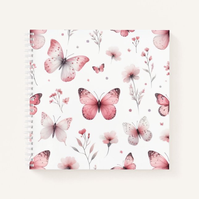 Carnet Pink Butterflies  (Devant)