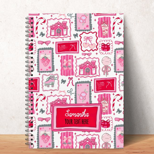 Carnet Pink Coquette aesthetic girly whimsical pattern (Créateur téléchargé)