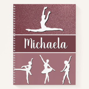 Carnet Pink Dance Ballerina Nom personnalisable Parties s
