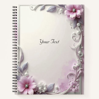 Carnet Pink Floral Frame Notebook