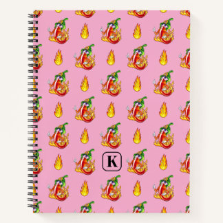 Carnet Pink Funny Firefighter Chili Et Flame Motif