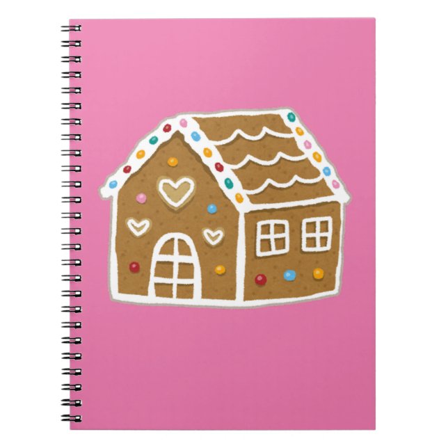Carnet Pink Gingerbread House (Devant)