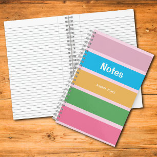 Carnet Pink Girly Colorful Monogrammed Full Name Notes