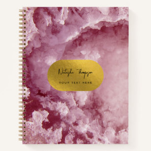 Carnet Pink Gold Foil Sea Crystals Signature Script