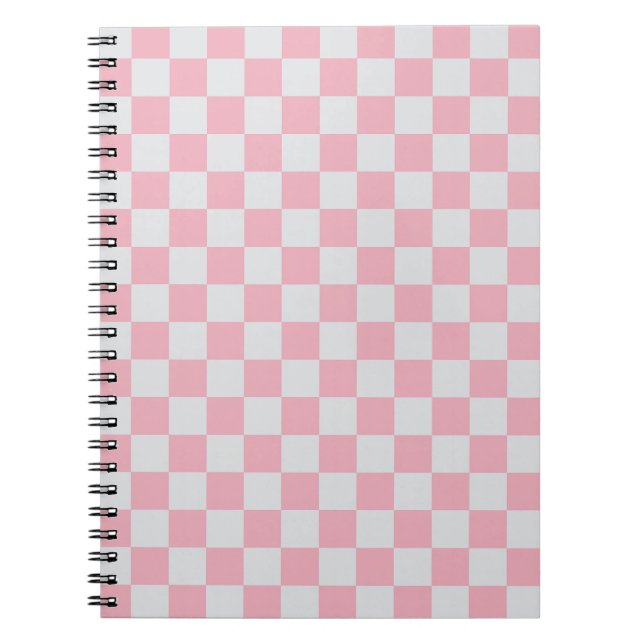 Carnet Pink + Grey Check À damiers Checkerboard Motif (Devant)