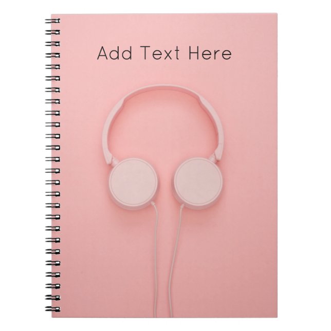 Carnet Pink Headphones with Wires (Devant)