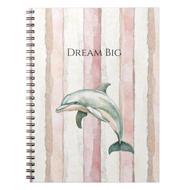 Carnet Pink Ivory Cream Stripes Dolphin (Devant)