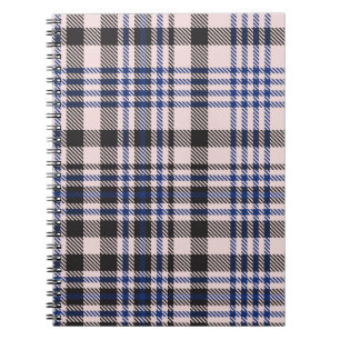 Carnet Pink Navy Glen Plaid texturé transparent
