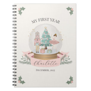 Carnet Pink Nutcracker Baby shower première année jalon