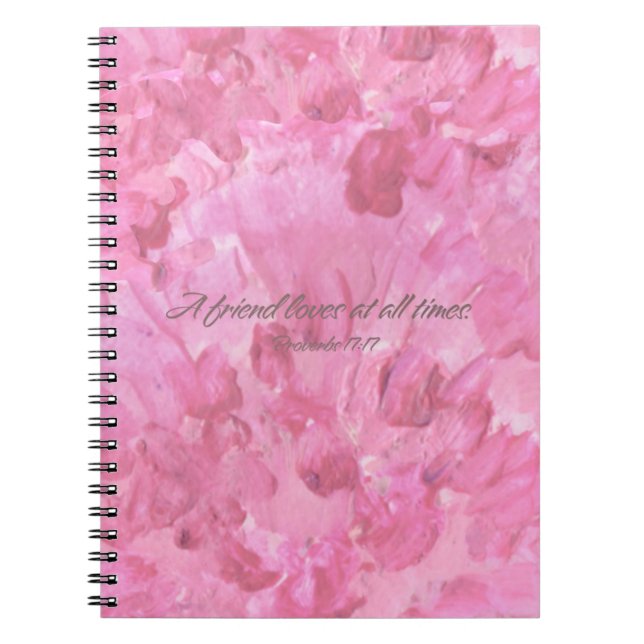 Carnet Pink Peony-A Friend Loves Spiral Notebook (Devant)