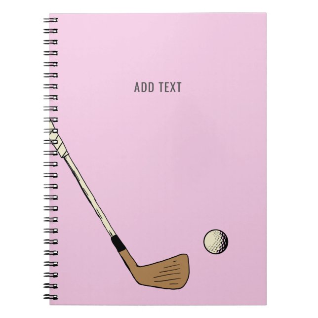 Carnet Pink Personnalisé Golf Vintage (Devant)