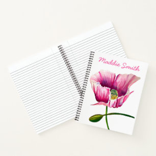 Carnet Pink Pop aquarelle fleur joli art