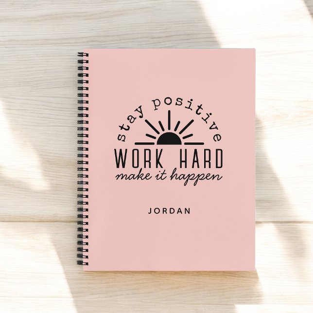 Carnet Pink Positive Motivational Mantra with Any Name (Personalize with your name.)