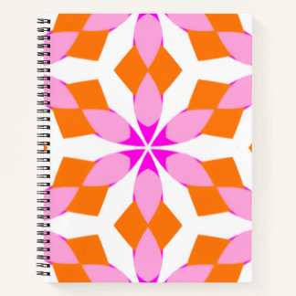 Carnet  Pink Purple and Orange Floral Geometric 