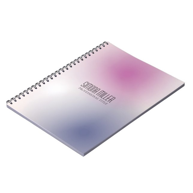 Carnet Pink Purple White Minimalist Aesthetic Gradient (Côté gauche)