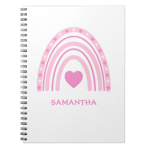 Carnet Pink Rainbow Name School