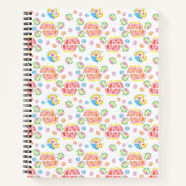 Carnet Pink rainbows and Swirls (Devant)