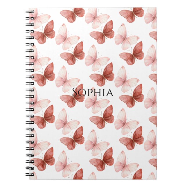 Carnet Pink Red Butterflies   (Devant)
