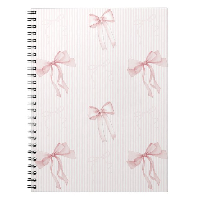 Carnet Pink Stripes Bows (Devant)