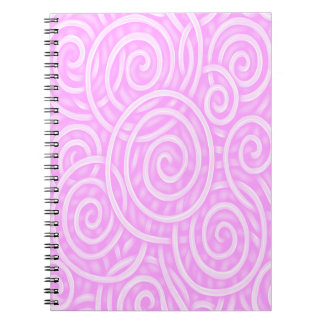 Carnet Pink Swirl Notebook – Soft Neon Pastel Aesthetic