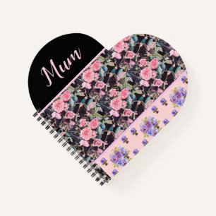 Carnet Pink Vintage Rose Roses Aquarelle Mère Mères Pas