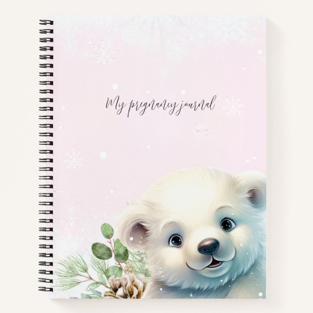 Carnet Pink Winter My Pregancy mignonne Polar Bear Journa (Devant)