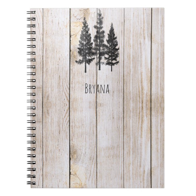 Carnet Pins rustiques Bois Bois Simple Pays (Devant)