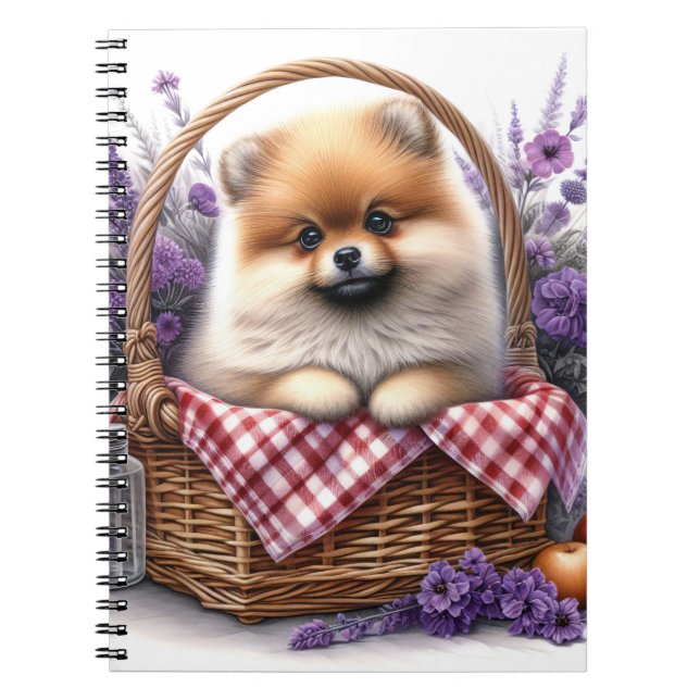 Carnet Pique-nique Fleur sauvage Poméranien Chien Chien C (Devant)