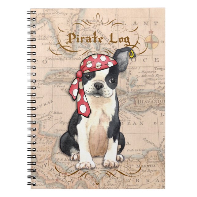 Carnet Pirate de Boston Terrier (Devant)