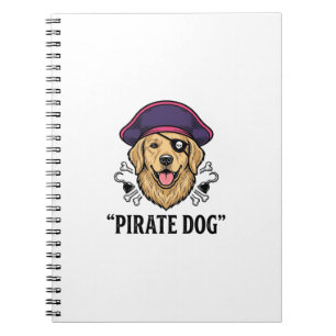 Carnet Pirate Dog Modèle de T-Shirt Gravure Vintage_1