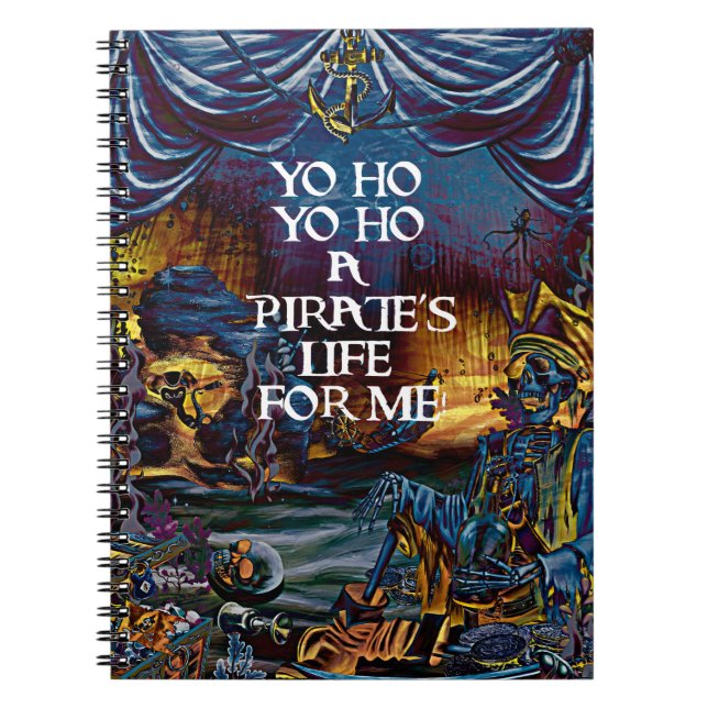 Carnet Pirate Skeleton Treasure Under the Sea Comic Art (Devant)