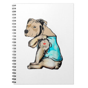 Carnet Pitbull Chien I Love Papa Tattoo drôle Famille