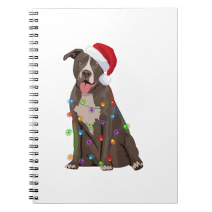 Carnet Pittie Pitbull feux de Noël Noël Noël Amoureux des