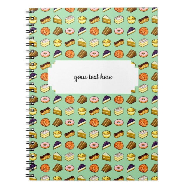 Carnet Pixel Art Delicious Cakes Pattiserie Motif (Devant)