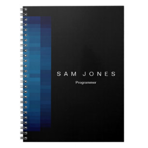 Carnet Pixel Noir et Bleu Moderne