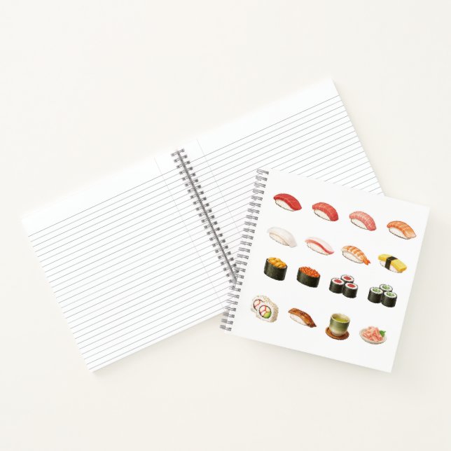 Carnet Pixel Sushi Notebook – Japanese Food Design (Intérieur)