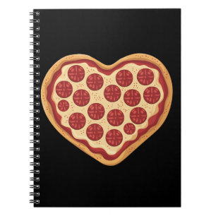 Carnet Pizza Coeur en forme de mignonne Saint Valentin