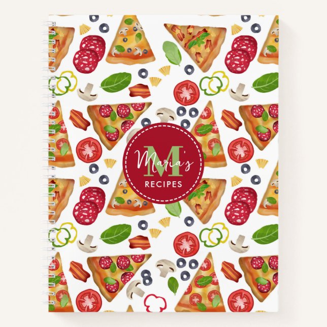 Carnet Pizza Slices Motif italien Recette (Devant)