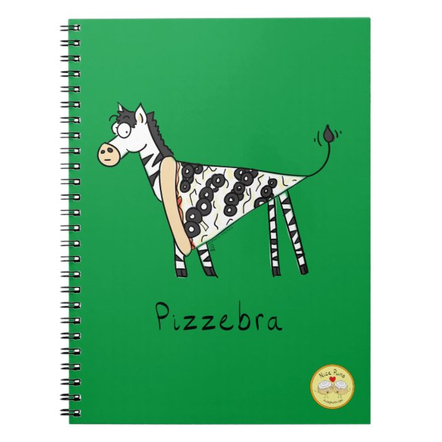 Carnet Pizza Zèbre Drôle Mignon Dessin Animé Enfants (Devant)