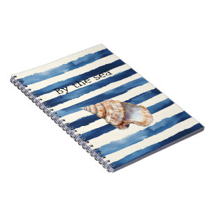 Carnet Plage de Coquillage Rayures Bleues
