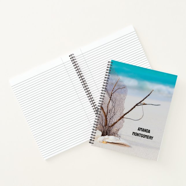 Carnet Plage de sable avec coquillages blancs (Intérieur)