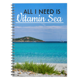 Carnet Plage de sable blanc avec eau turquoise vitamine m